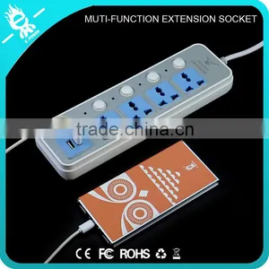 Best Smart India Usb Power Strip With Usb 5 Independent Buttons and Lights thumbnail-5