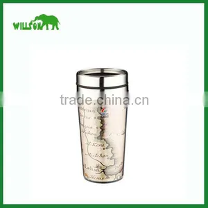 16oz Stainless Steel Paper Insert Traveler Tumblers | Custom Printed Travel Mugs | 16oz thumbnail-1