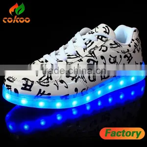 New Unise Luminous Shoes Men & WomenNewest Design Unisex USB Charging Wing Pattern Luminous LED Shoes for Adult thumbnail-1