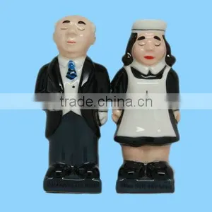 Butler and Maid Housekeeper Ceramic Magnetic Salt and Pepper Jar thumbnail-1