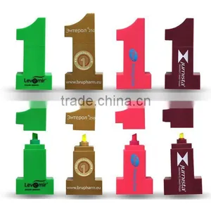 NO.1 Shape Highlighter Fluorescent Markers Office Promotiona Gift Multi Colored Highlighter Pen thumbnail-1