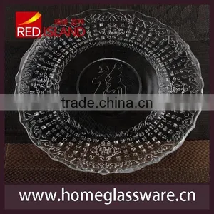 VINTAGE CLEAR Embossed GLASS DESSERT PLATES Trustworthy thumbnail-1