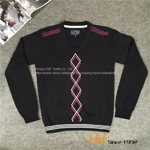 Cotton Intarsia Computer Knit Men Sweater thumbnail-2