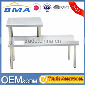 Kitchen or Bathroom Use 2 Tiers Rectangle Stainless Steel Kitchen Shelf thumbnail-1