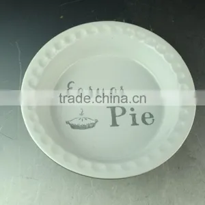 Hot Wholesale White Cheap Ceramic Bake Plate for Daily Use With Decal Printed Stock thumbnail-1