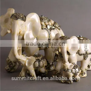 Antique Resin Artificial Ivory Elephant Decors thumbnail-1