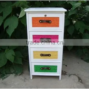 Wooden Cabinet With 3drawers/colorful Wooden Storage Cabinet/wooden Chest thumbnail-1