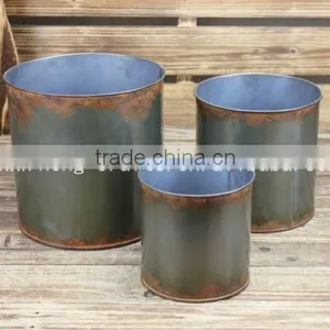 Antique Large Metal Flower Pots thumbnail-1