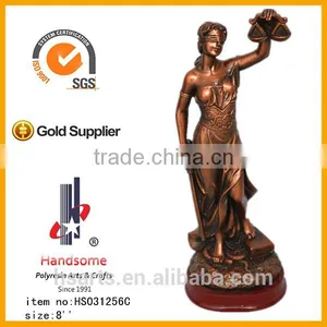 8"Justice Lady Brass Statue Sculpture for Law Office Desktop Statue thumbnail-1