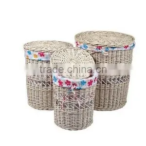 Wicker Material Hand Woven Folding Laundry Basket With Legs thumbnail-3