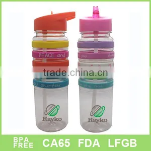 Colourful Silicon Ring Band Plastic Water Bottle thumbnail-1
