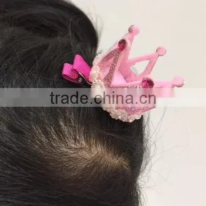 New Premium 3D Assorted Princess Cinderella Inspired New Design Polyester Barrette Felt Hair Clip With Sequin Rhinestone thumbnail-5
