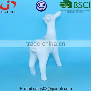 Christmas Decorative Glazed White Ceramic Standing Deer for Home Decor thumbnail-5