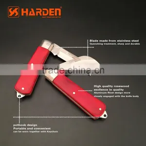 Professional Wooden Handle Straight Blade Electrician Knife thumbnail-2