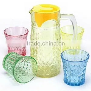 GH046 7pcs Glass Drinking Set With Colorful Spray thumbnail-1