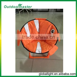 Lightweight Orange Folding Kids Moon Chair Toddler Saucer Chair thumbnail-1