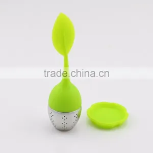 Colorful Leaf Shape Silicone Tea Infuser With Stainless Steel thumbnail-2