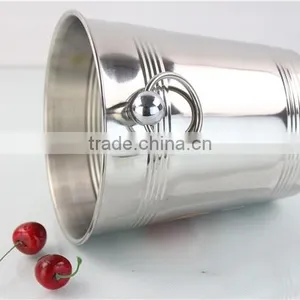 Bar Using Custom Logo Stainless Steel Beer Drinking Ice Bucket With Handle thumbnail-1