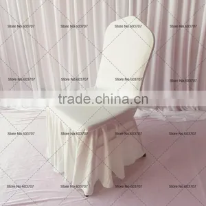 Swag Bottom Fitted Round Top White Spandex Banquet Chair Covers 50PCS A Lot Free Shipping thumbnail-1