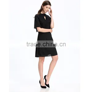 Domin Fashion Black Style Embroidery Clothes Women Dress thumbnail-4