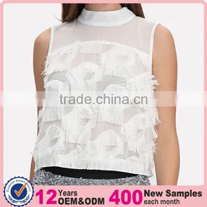 Latest Fashion Women White Fancy Blouses Patterns thumbnail-1