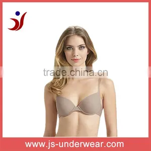 Woman Classic Underwear Everyday Soft Cup Bra, Ladies Sexy Nude Color Polyester Elastical Undear Bra thumbnail-1