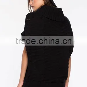 Best Selling Black Cable Cowl Neck Women Sweater Wholesale thumbnail-5