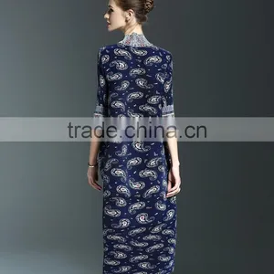 Ancient Printing High Neck Oversize Spring Dresses for Fat Lady thumbnail-4