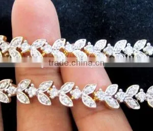 CZ American Diamond PAYAL Anklets Pair thumbnail-4