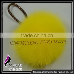 CX-P-23A Wholesale MIXED COLOUR Genuine Fox Fur Ball/ Fur Pom Pom Key Chains thumbnail-5
