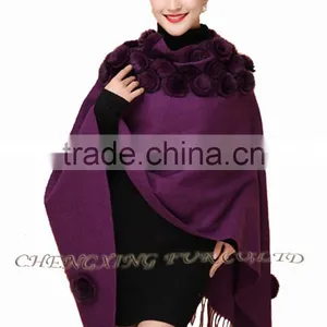 CX-B-P-37A Flowers Design Fashion Winter Ladies Cheap Shawl thumbnail-5