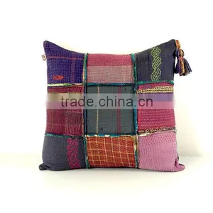 Kantha Cushion, Kantha Quilt Pillow, Kantha Pillow Case, Ooak thumbnail-4