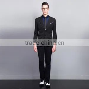 Formal Business Mens Slim Fits Blazer Business Black thumbnail-2