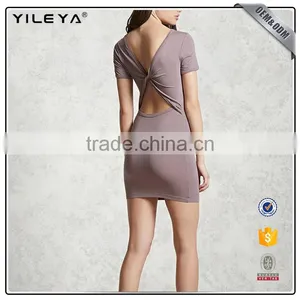 2017 Bandage Dress Fabric Sexy Twisted Cutout-Back Bodycon Bandage Pencil Dress thumbnail-1