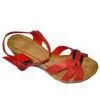 8.5cm Heels PU Material Red Ladies Wedge Sandals With Customer Logo thumbnail-1