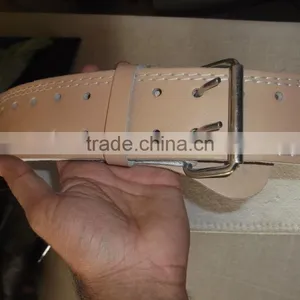 Top Quality 6" Foam Padded Natural Leather Weight Lifting Belts thumbnail-5