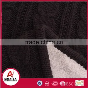 Wholesale Acrylic Crocheted Kint Double Layer Sherpa Blanket thumbnail-4