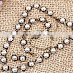 Imitated Pearl Fashion Jewelry Set,Necklace+Earrings+Bracelet,Fashion Pearl Necklace thumbnail-1