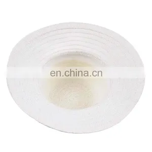 Wholesale Cheap White Plain Paper Straw Bucket Hats to Decorate With Pompom thumbnail-4