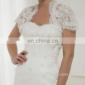 EBX-131 Detachable Jacket Lace Sweetheart Corset Lace Sequin Two Layers Skirt Lace Mermaid Bridal Wedding Dress thumbnail-3