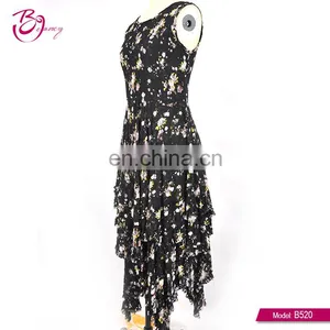Crew Neck Sleeveless Asymmetric Hem Lady Fashion Dress thumbnail-4