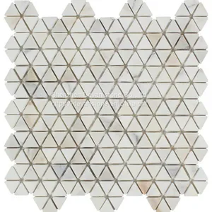 Calacatta Gold Herringbone Backsplash Mosaic thumbnail-5