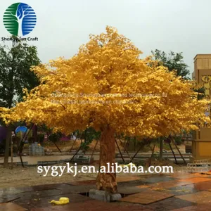 Ficus Tree Gold High Simulation Fiberglass Outdoor Lifelike Decoration thumbnail-1