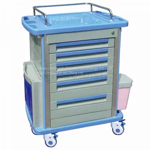 AG-MT001A1 Patient Wardroom Movable Plastic Hospital ABS Material Medicine Trolley thumbnail-1