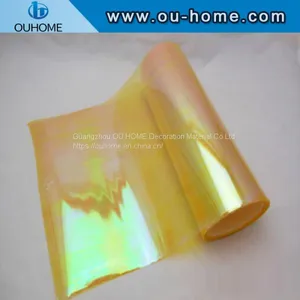 BT206 Holographic PVC Vinyl Film Yellow Iris Film thumbnail-1