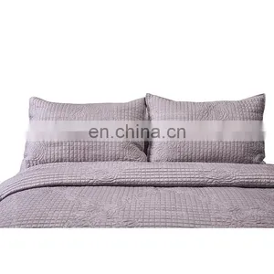 Carton Fair Online Live Show Home Textile Metallic Thread Rose Pattern Quilted Bedspread Bedding Set thumbnail-5