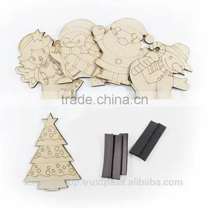 Wooden Christmas Magnet Pack of 5 thumbnail-1