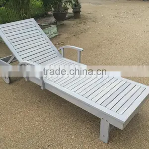 BEST QUALITY - White Wash Sun Lounger - Outdoor Furniture thumbnail-2