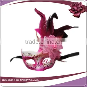 Custom Decorative Craft Venetian Eye Mask With Feather and Flower thumbnail-3