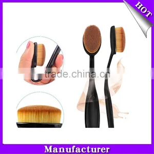Tooth Shape Powder Foundation Brush/Oval Makeup Brushes With Rubber Handle/Metal Make up Brush thumbnail-4